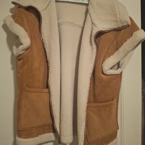 Blank NYC Tan Sherpa-Lined Vest